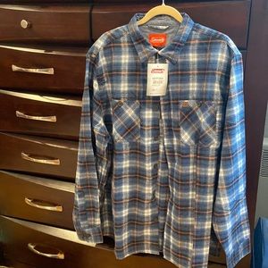 Coleman Mens XXL Plaid Flannel Button Down